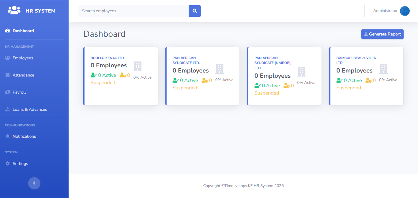 HRM Suite — Integrated Workforce Management System